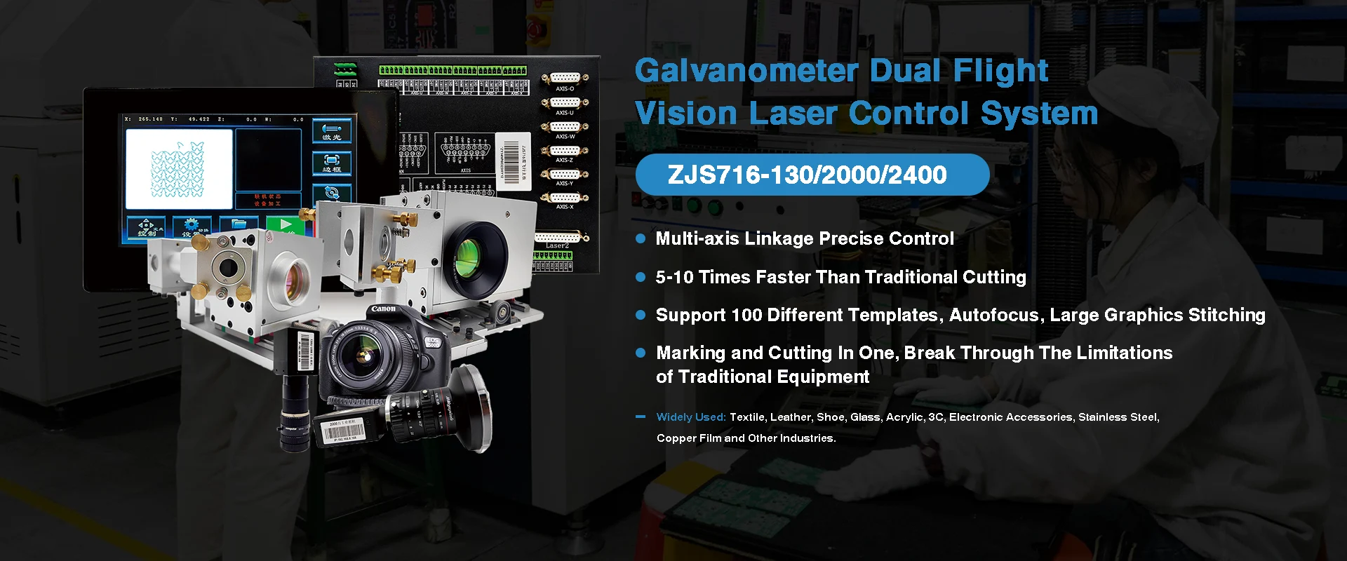 Čína galvanometer s dvojitým letovým videním laserovým riadiacim systémom Čína galvanometer s dvojitým letovým videním laserovým riadiacim systémom